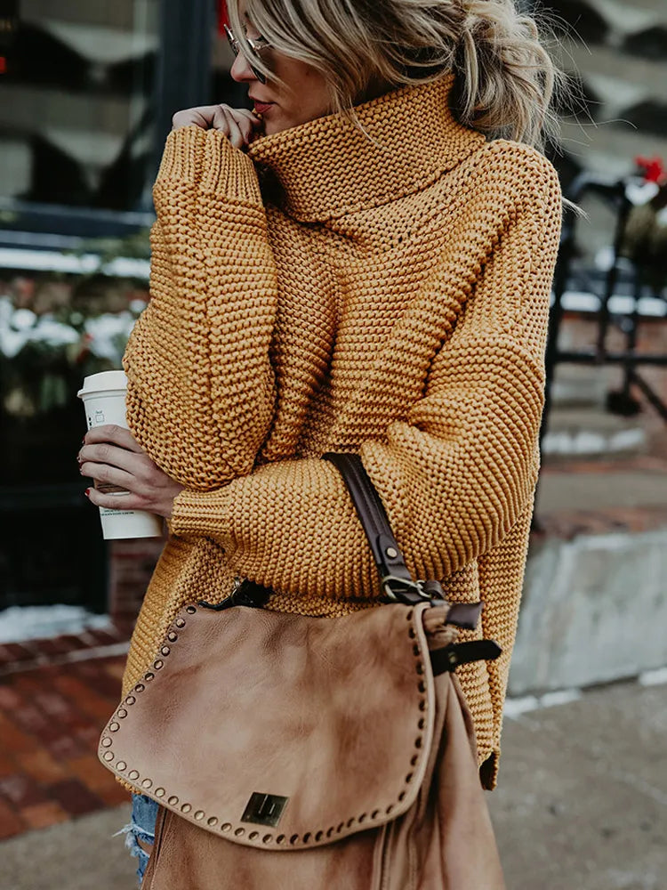 Women Pullover Thick Knitted Turtleneck Sweater