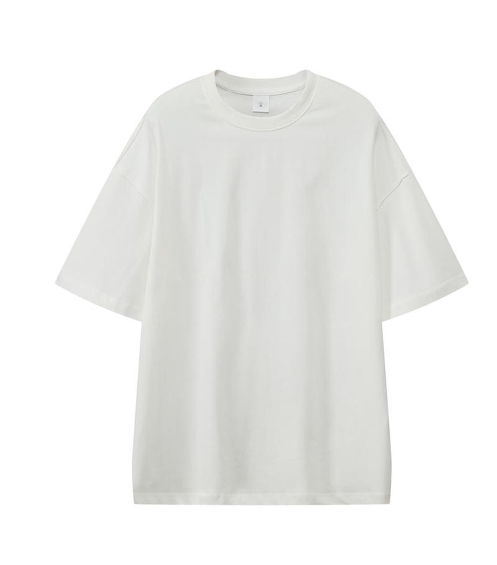 Hgn-End Quality Oversized Heavy Weight 100% Cotton T-shirt for Men Short Sleeve Tee Solid Color