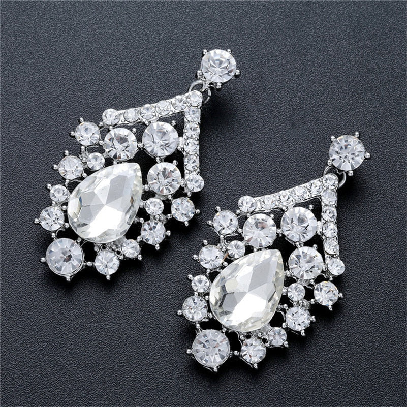 Wedding Bridal Jewelry Sets Necklace And Drop Earrings