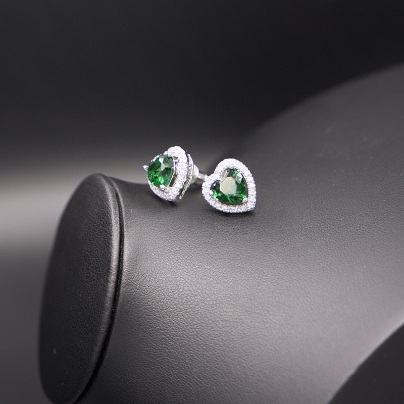 Heart Emerald Jewelry Set