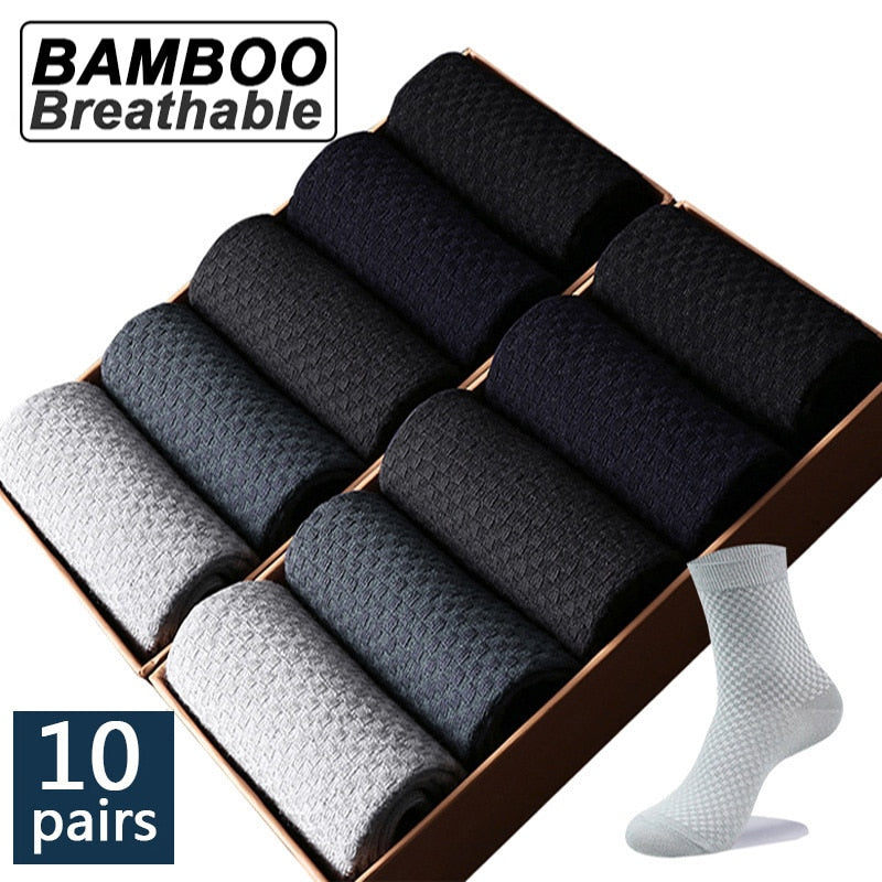 High Quality 10 Pairs/lot Men Bamboo Fiber Socks