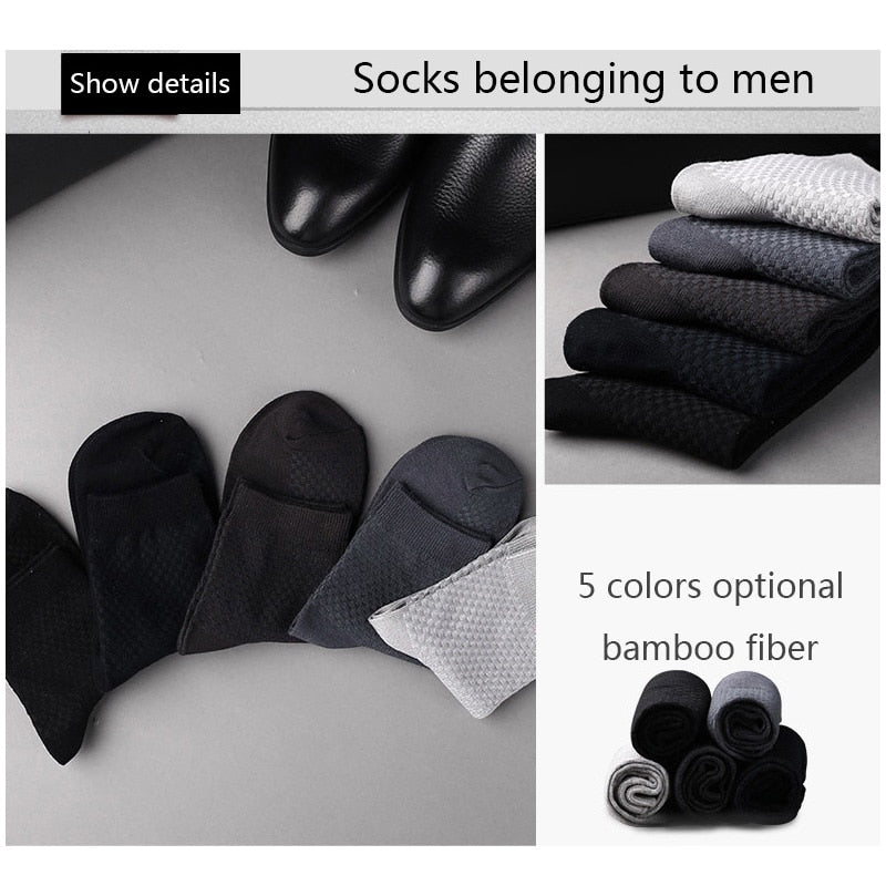 High Quality 10 Pairs/lot Men Bamboo Fiber Socks