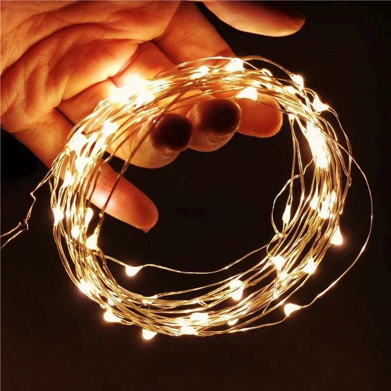 Led Rose Eternal Artificial Flower With Dome Fairy String Lights