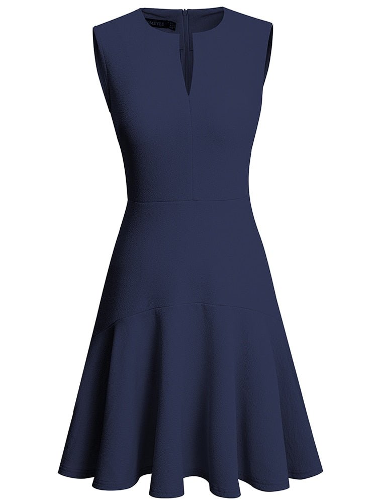 Sleeveless Formal Business Flare Dress