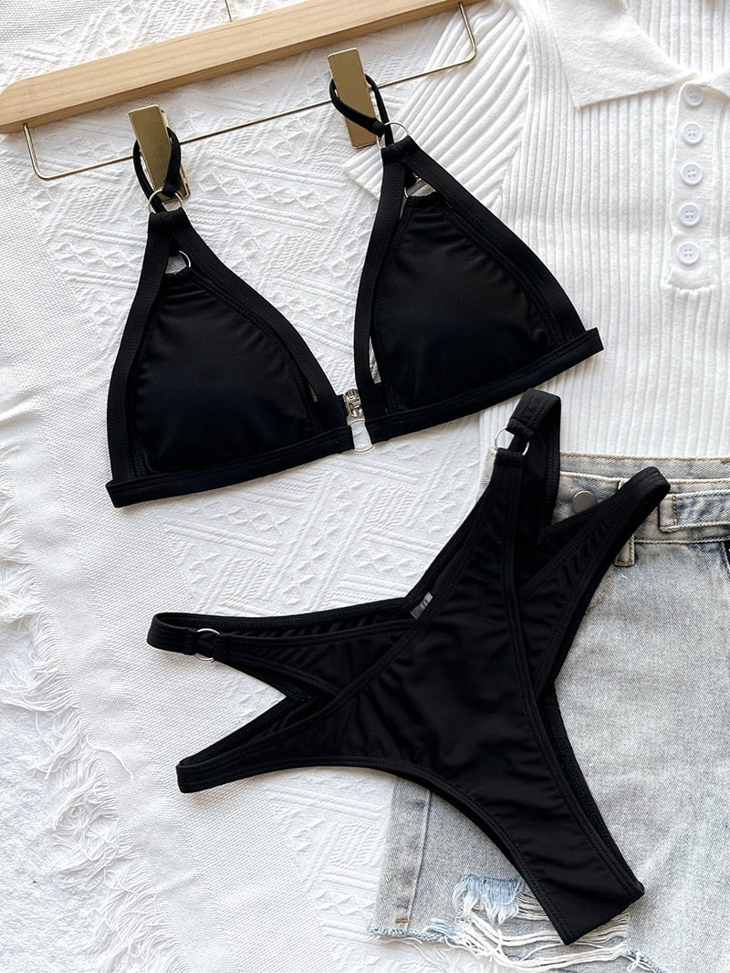 Two Piece Thong Swimsuits Summer Beachwear - Bikinis Set