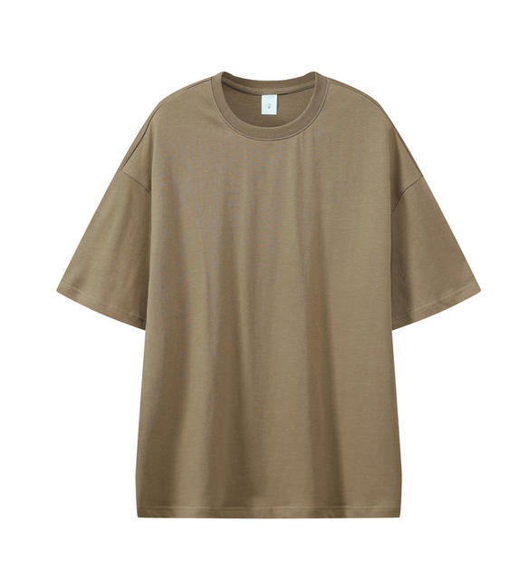Hgn-End Quality Oversized Heavy Weight 100% Cotton T-shirt for Men Short Sleeve Tee Solid Color