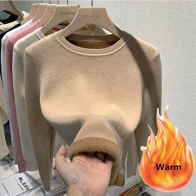 Women's sweaters with Plush Fleece Lining