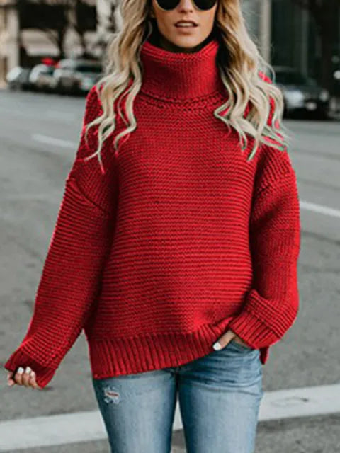 Women Pullover Thick Knitted Turtleneck Sweater