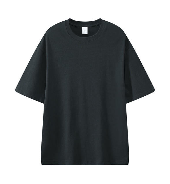 Hgn-End Quality Oversized Heavy Weight 100% Cotton T-shirt for Men Short Sleeve Tee Solid Color