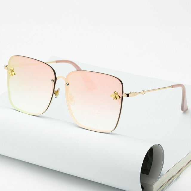 Oversize Rimless Square Sunglasses