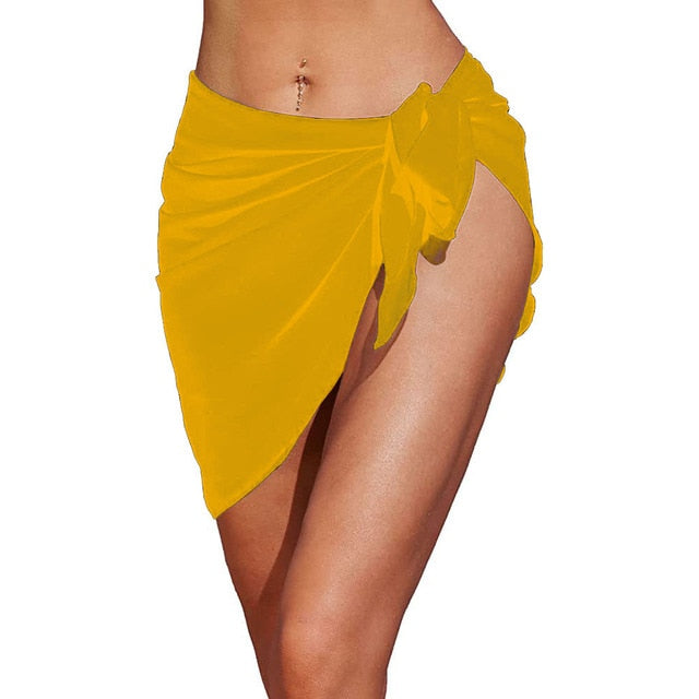 Sheer Short Skirt Chiffon Scarf Cover Ups For Swimwear