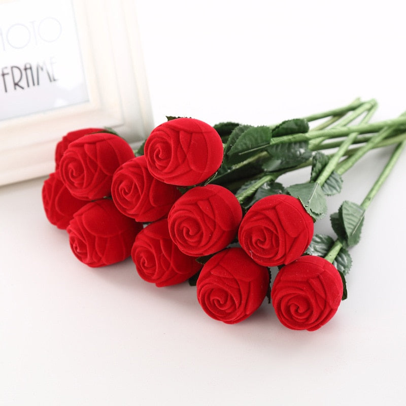 Romantic Rose Ring Box Flower Valentines Day Gift