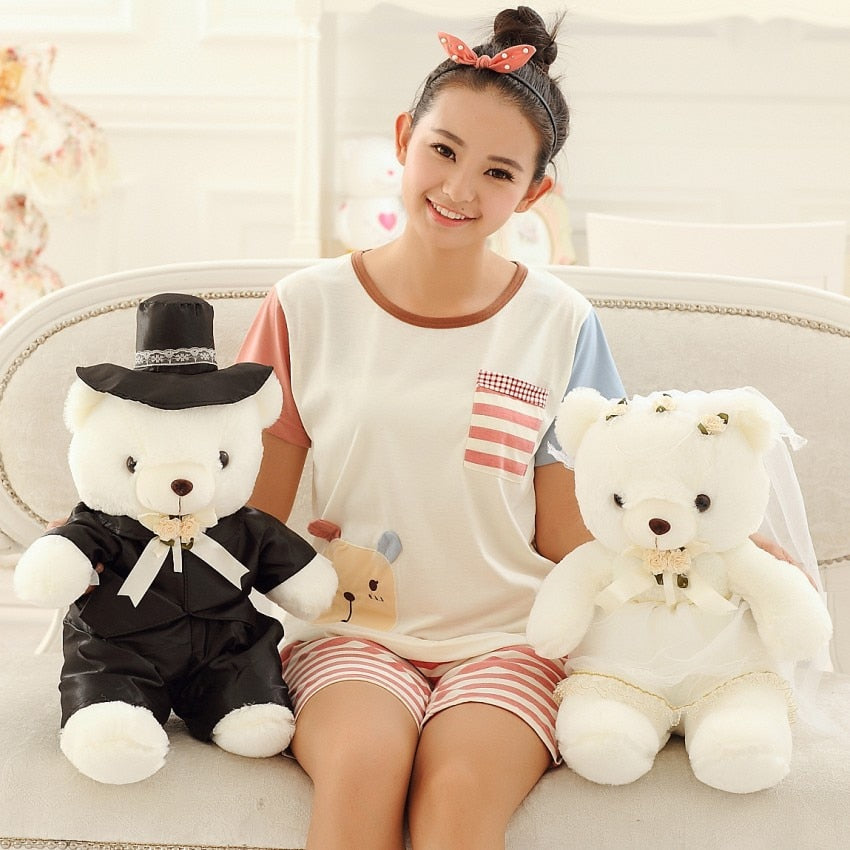 2pcs Couple Wedding Teddy Bears