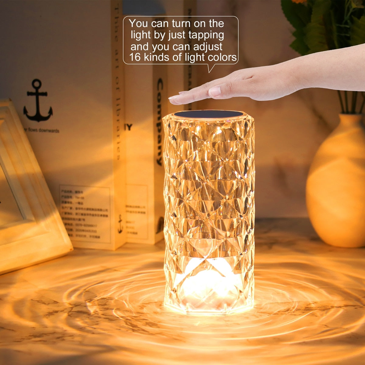 Crystal Table Led Night Light Touch Lamp