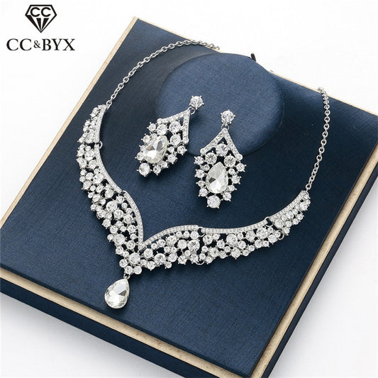 Wedding Bridal Jewelry Sets Necklace And Drop Earrings