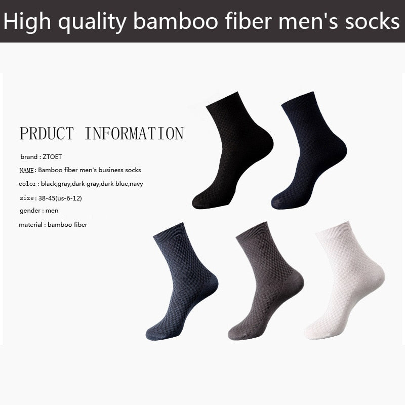 High Quality 10 Pairs/lot Men Bamboo Fiber Socks