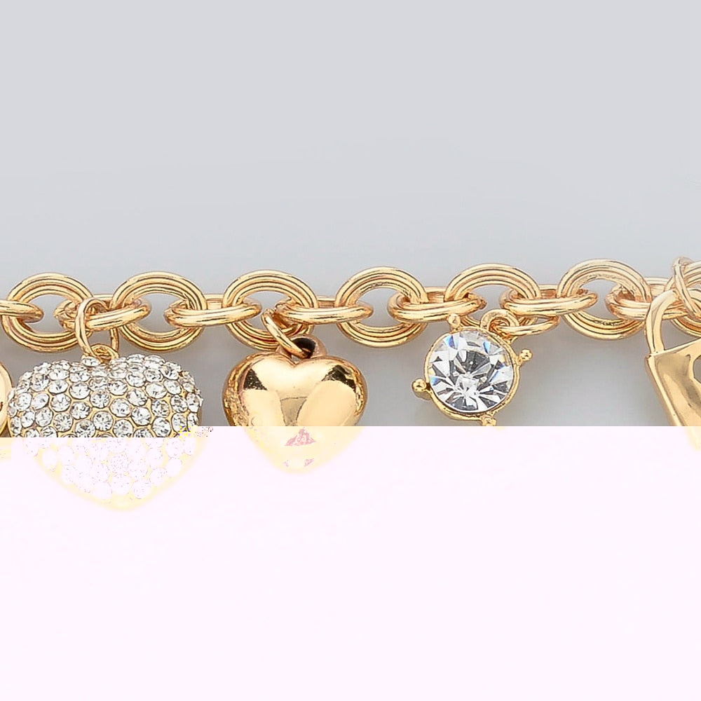Heart Beetle Charm Bracelet