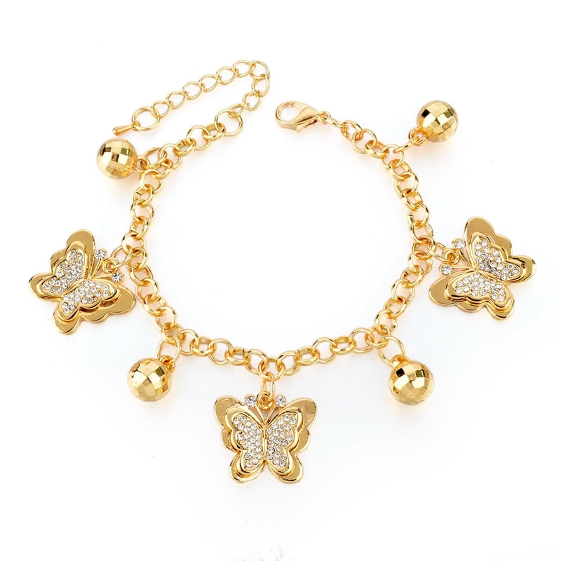 Heart Beetle Charm Bracelet