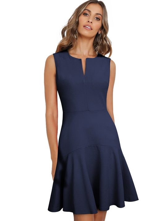 Sleeveless Formal Business Flare Dress