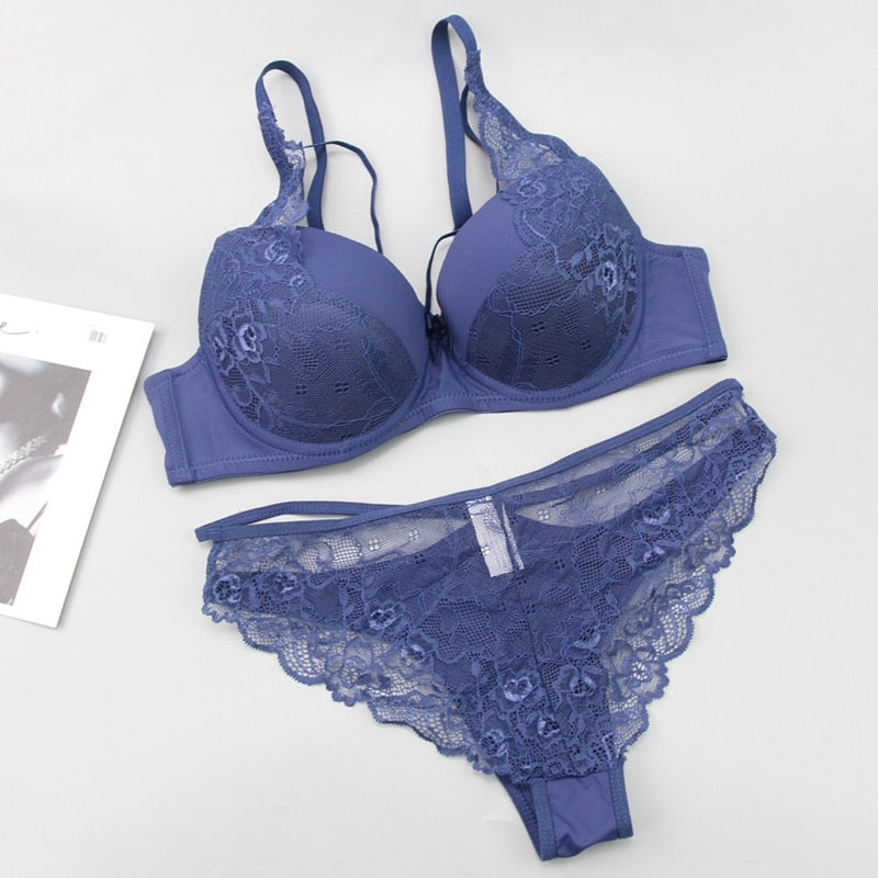 Sexy Lace Push Up Bra Set