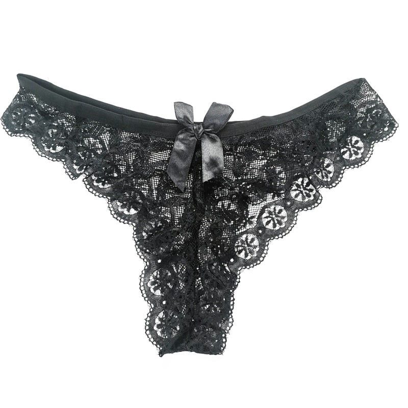 Sexy Lace Thong Women Butterfly Low Waist Panties.