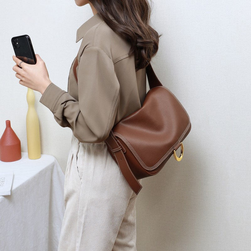 Soft Cowhide Leather Cross Body Bag