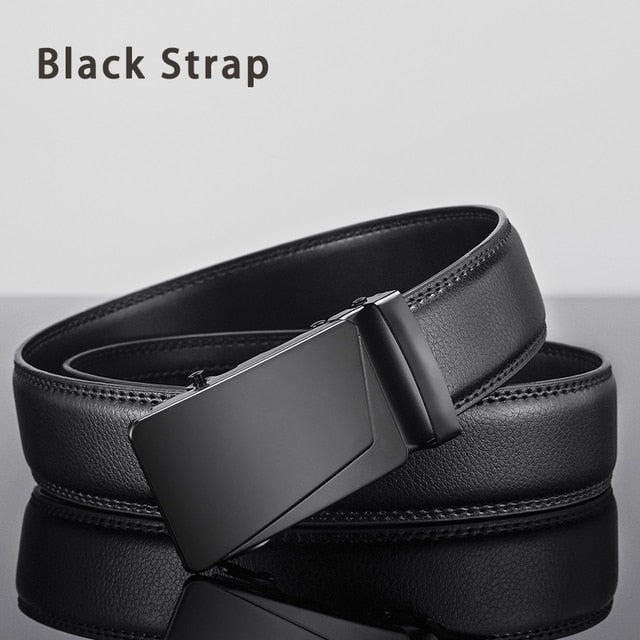 Men Leather Belt Metal Automatic Buckle