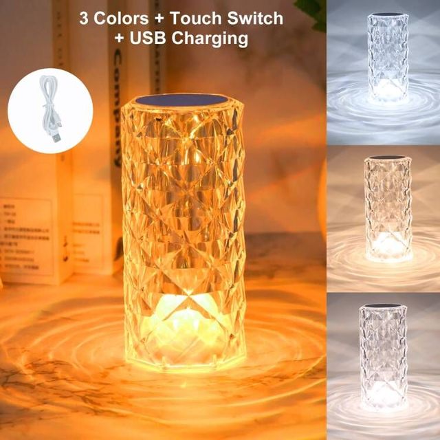 Crystal Table Led Night Light Touch Lamp