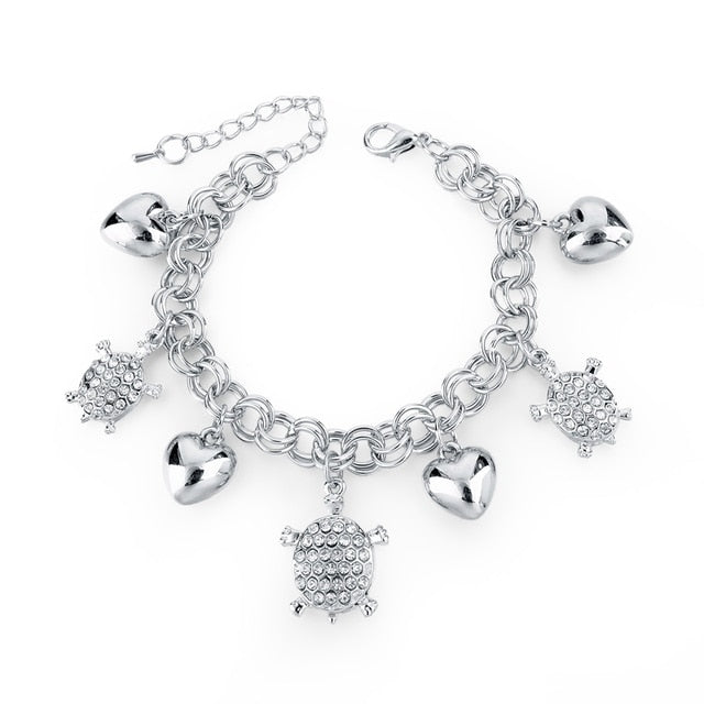 Heart Beetle Charm Bracelet