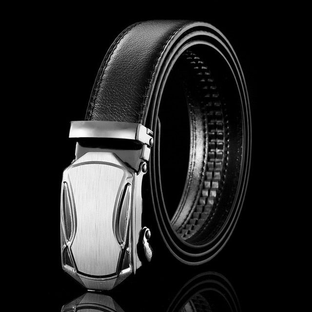 Men Leather Belt Metal Automatic Buckle