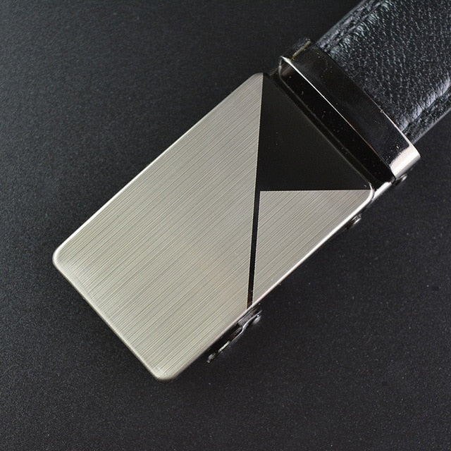 Men Leather Belt Metal Automatic Buckle