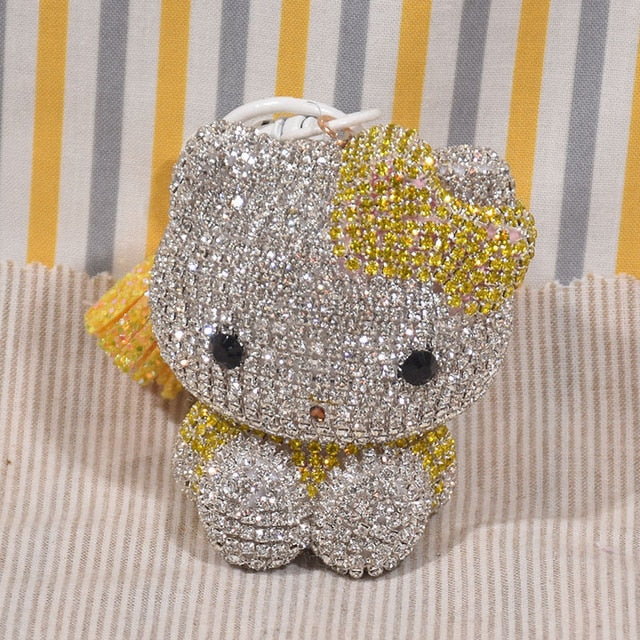 Rhinestone Cat Keychain Pendant