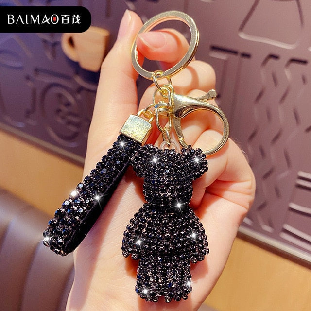 Rhinestone Keychain Bear