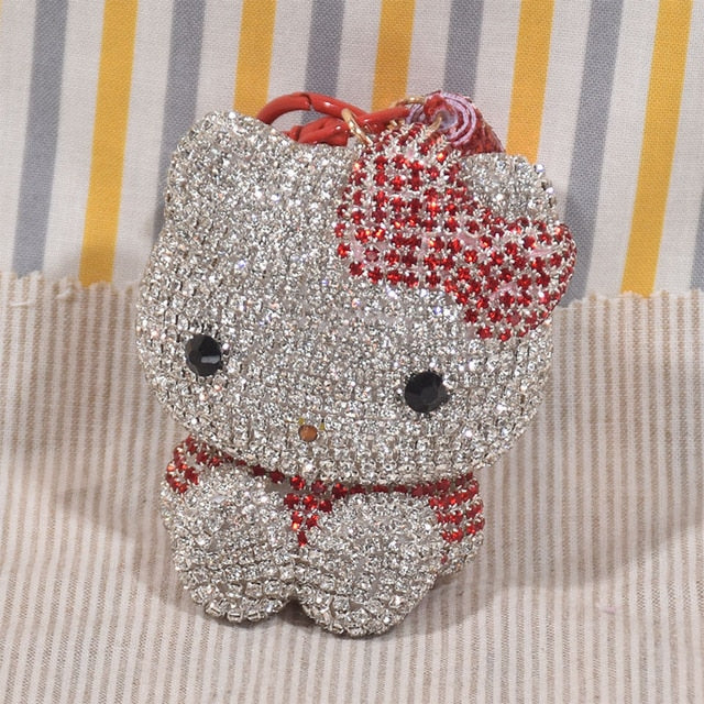 Rhinestone Cat Keychain Pendant