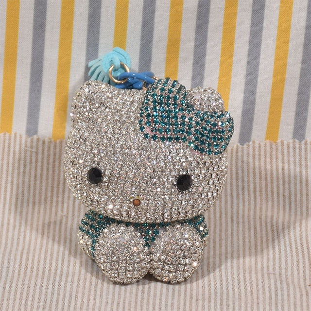 Rhinestone Cat Keychain Pendant