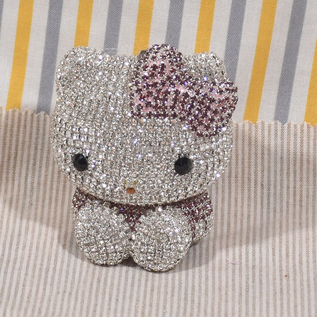 Rhinestone Cat Keychain Pendant