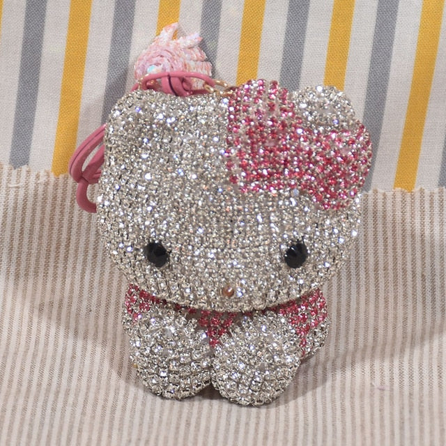 Rhinestone Cat Keychain Pendant