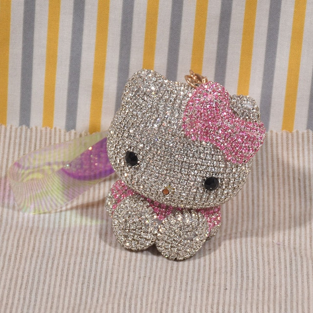 Rhinestone Cat Keychain Pendant