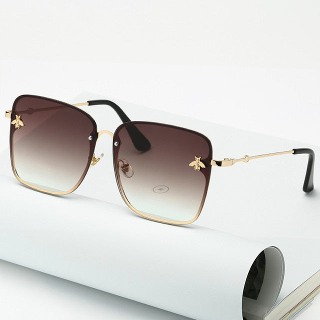 Oversize Rimless Square Sunglasses