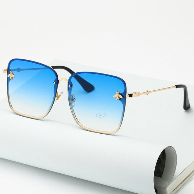 Oversize Rimless Square Sunglasses